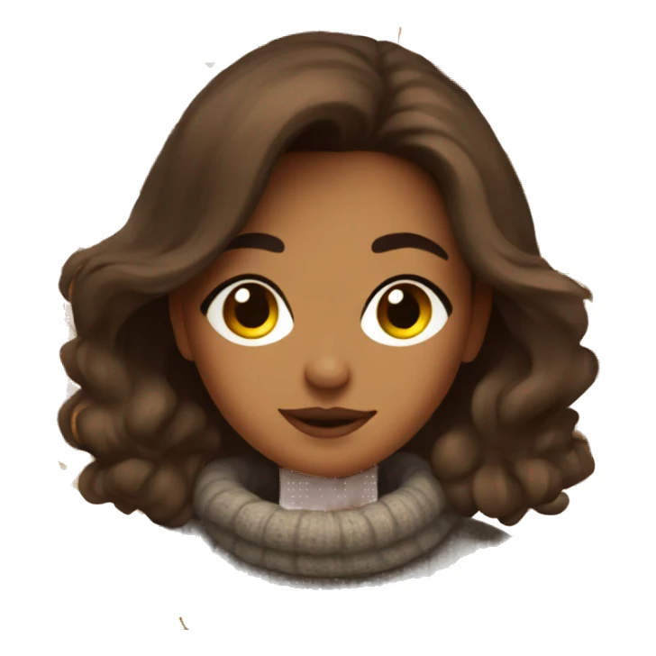 Brunette girl cozy autumn vibe wearing sweater sticker