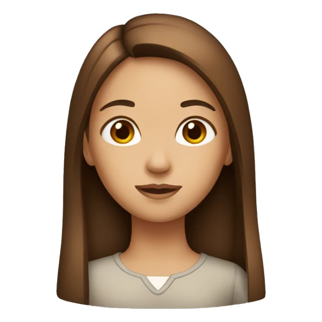 a girl with brown straight hair sticker
