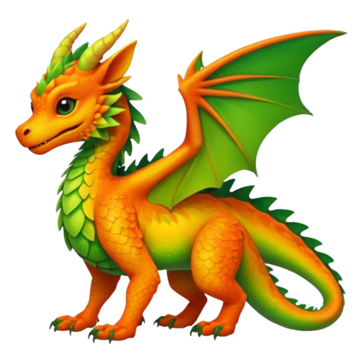 Dark Tropical Mango-Lime Gradient-Skinned Marked Vibrant Vernid-Dutch-Angel-Dragon-creature (full body) sticker