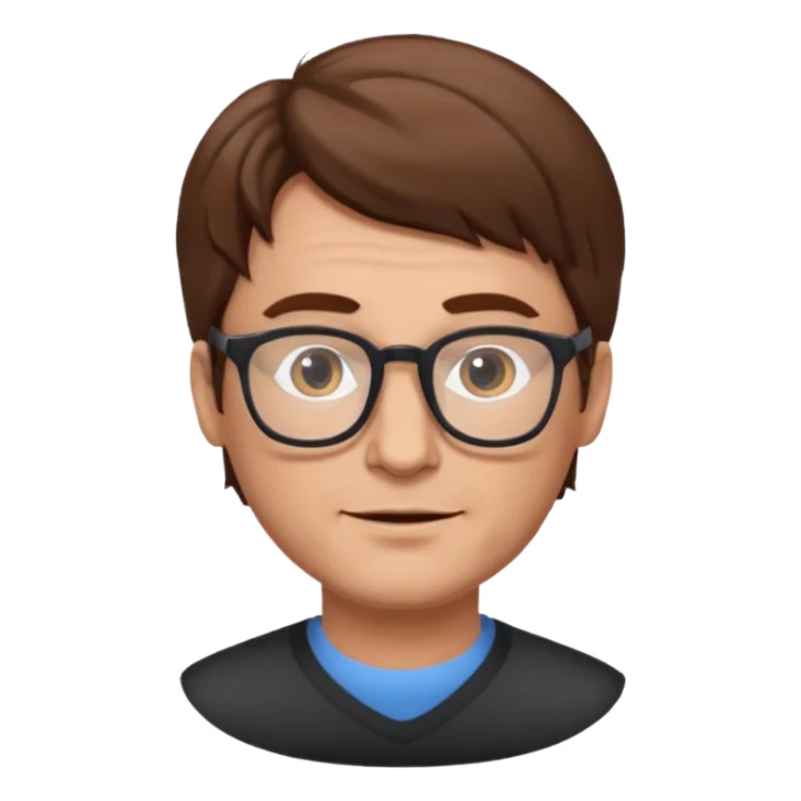 Un locutor de radio, pelo moreno, con gafas, entrado en años sticker