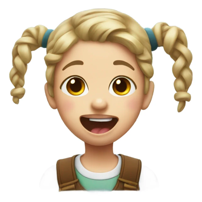 kid with pigtails and tongue sticking out sticker