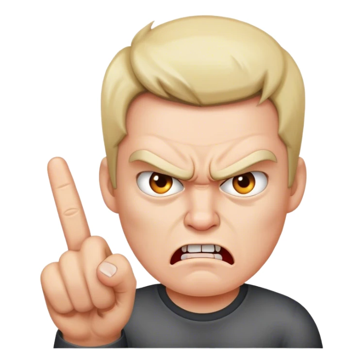 Angry face emoji with middle finger sticker