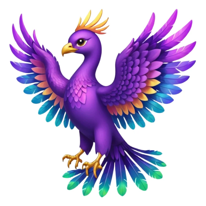 a  all purple pheonix with wings spread out sticker