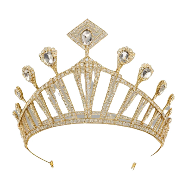 art deco 1920's tiara gold crystals no background sticker