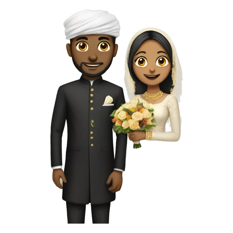 Black and Desi Muslim wedding sticker