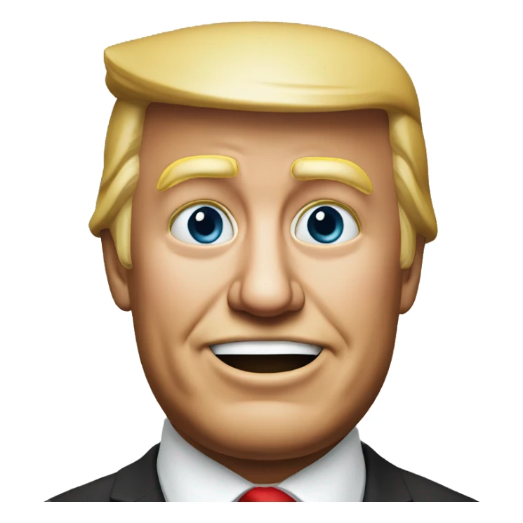 TRUMP happy photorealistic serious sticker