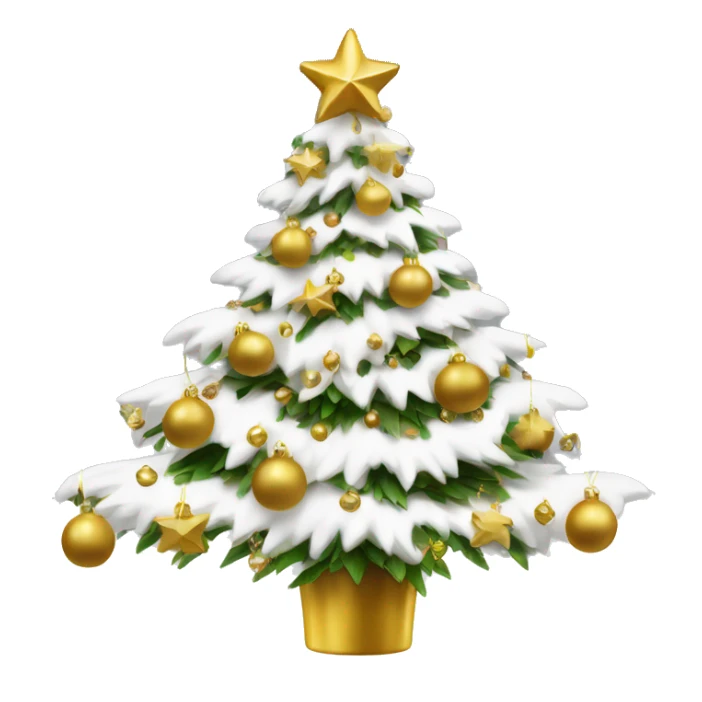 vallina Christmas tree with white and gold decorations sticker