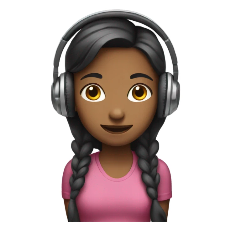 girl with headphones smirking sticker