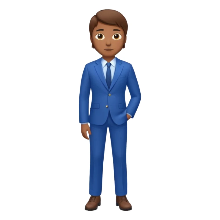 man with brown hair in blue suit whole body sticker