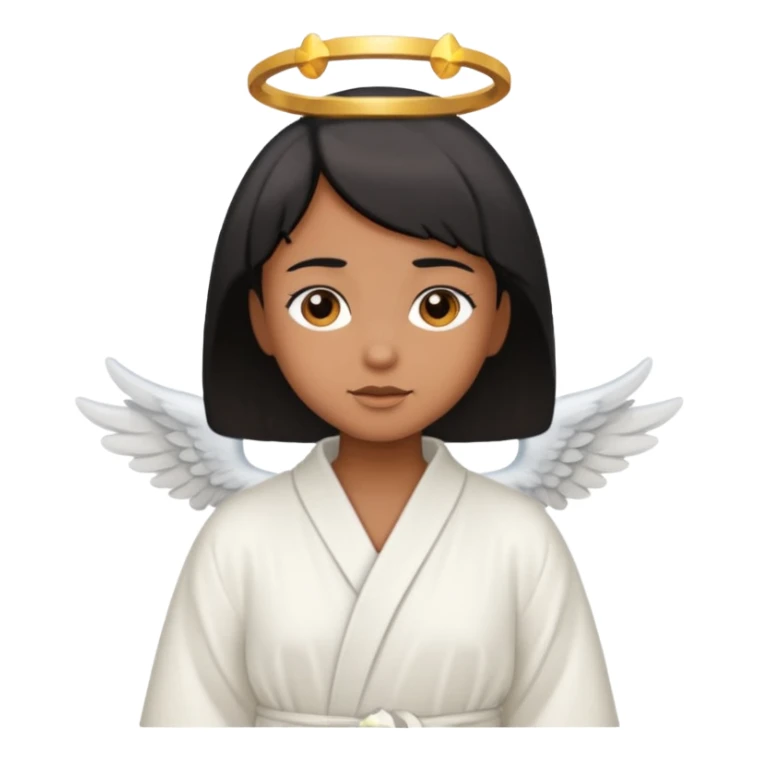 angel with brown skin, short black hair sticker