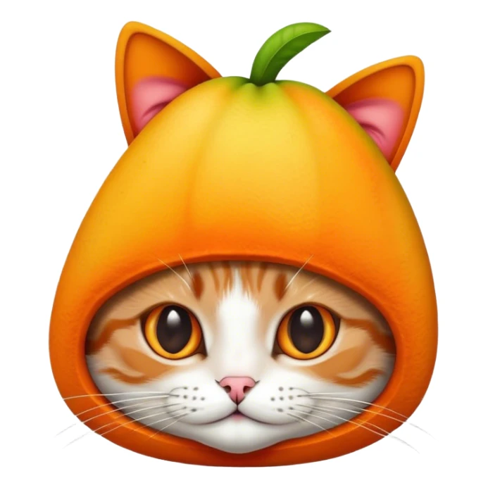 Cat head inside of mango hat sticker