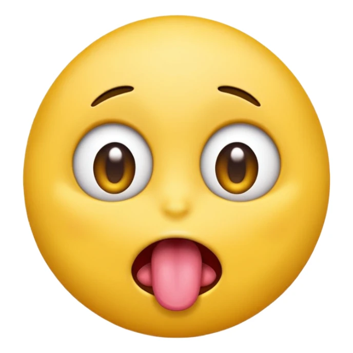 emoji with eyes looking up and tongue sticking out looking up sticker