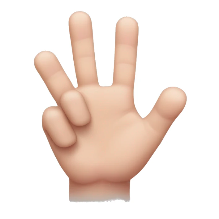 A hand emoji holding up pinky, middle, and pointer finger. The thumb and third finger are down sticker
