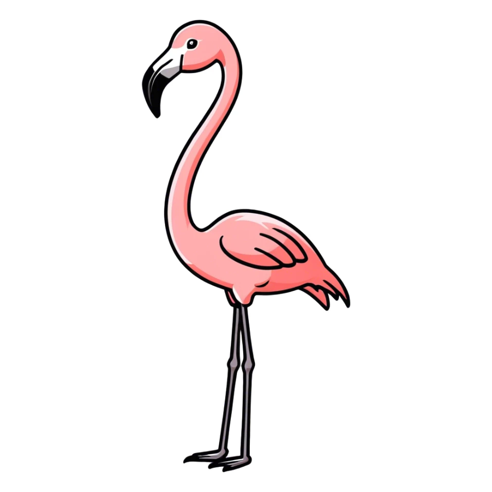 un fenicottero che vaga sticker