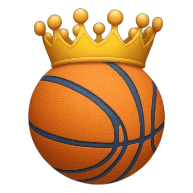 Ball of basket ball with a crown  sticker