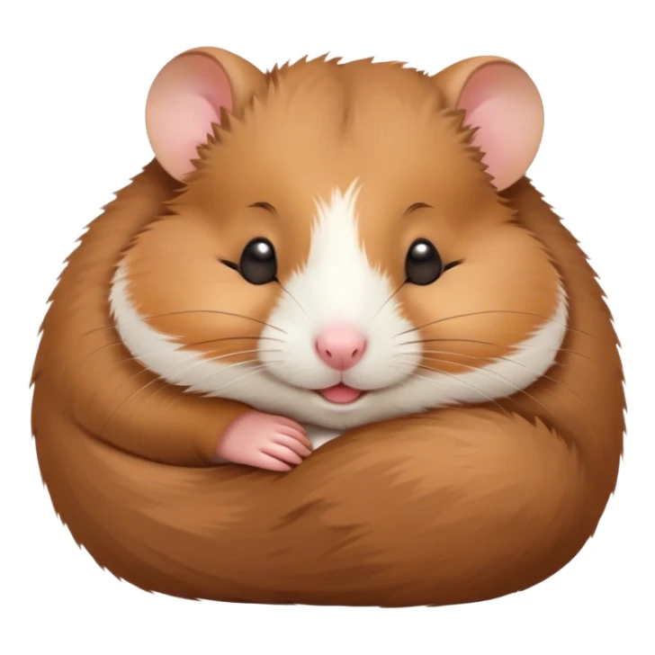 Meme-Worthy Cute Sleeping Brown Hamster Portrait Emoji, Head resting peacefully with a contented smile, showcasing a delightfully compact build and a luxuriously soft rich brown fur, eyes shut in a serene nap, Simplified yet hilariously adorable features, highly detailed, glowing with a soft, drowsy light, high shine, relaxed and utterly lovable, stylized with an air of playful laziness, bright and heartwarming, soft glowing outline, capturing the essence of a comically sleepy hamster, so meme-worthy it feels like it could instantly become the next viral sensation of adorable slumber! sticker