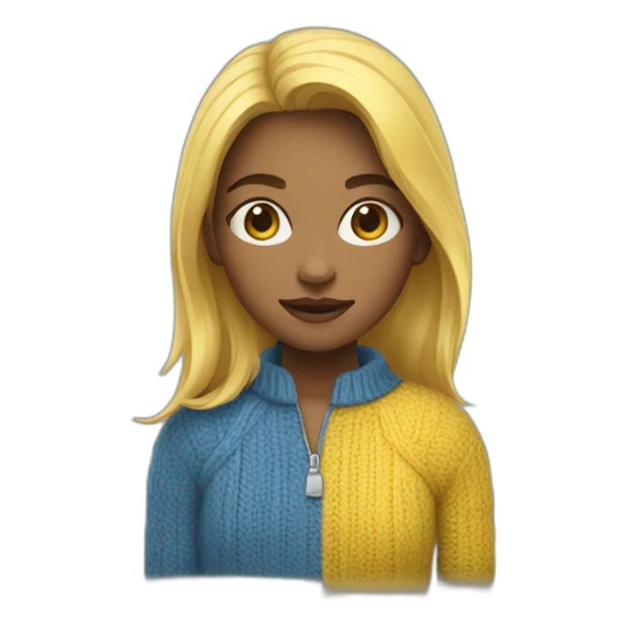 Girl in blue and yellow sweater sticker