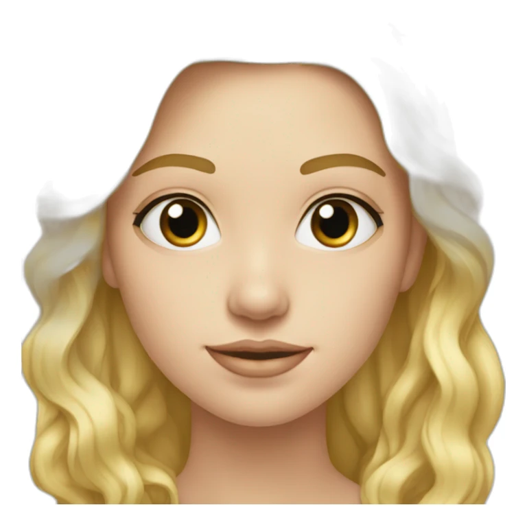 Fille blonde cheveux mi long yeux bleus sticker