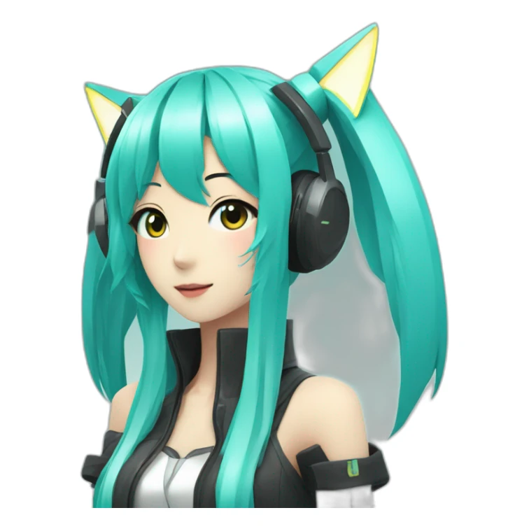 Hatsune Miku with this style : futurist singer  sticker