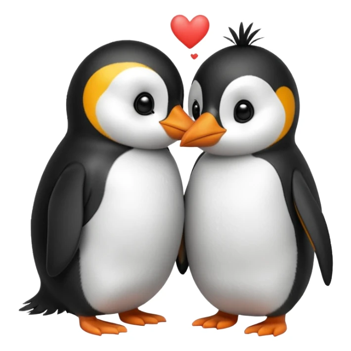Penguin giving kiss sticker