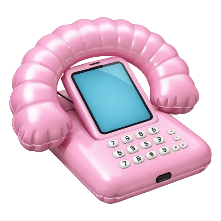 vintage rococo pale pink inflatable puffy shell phone sticker