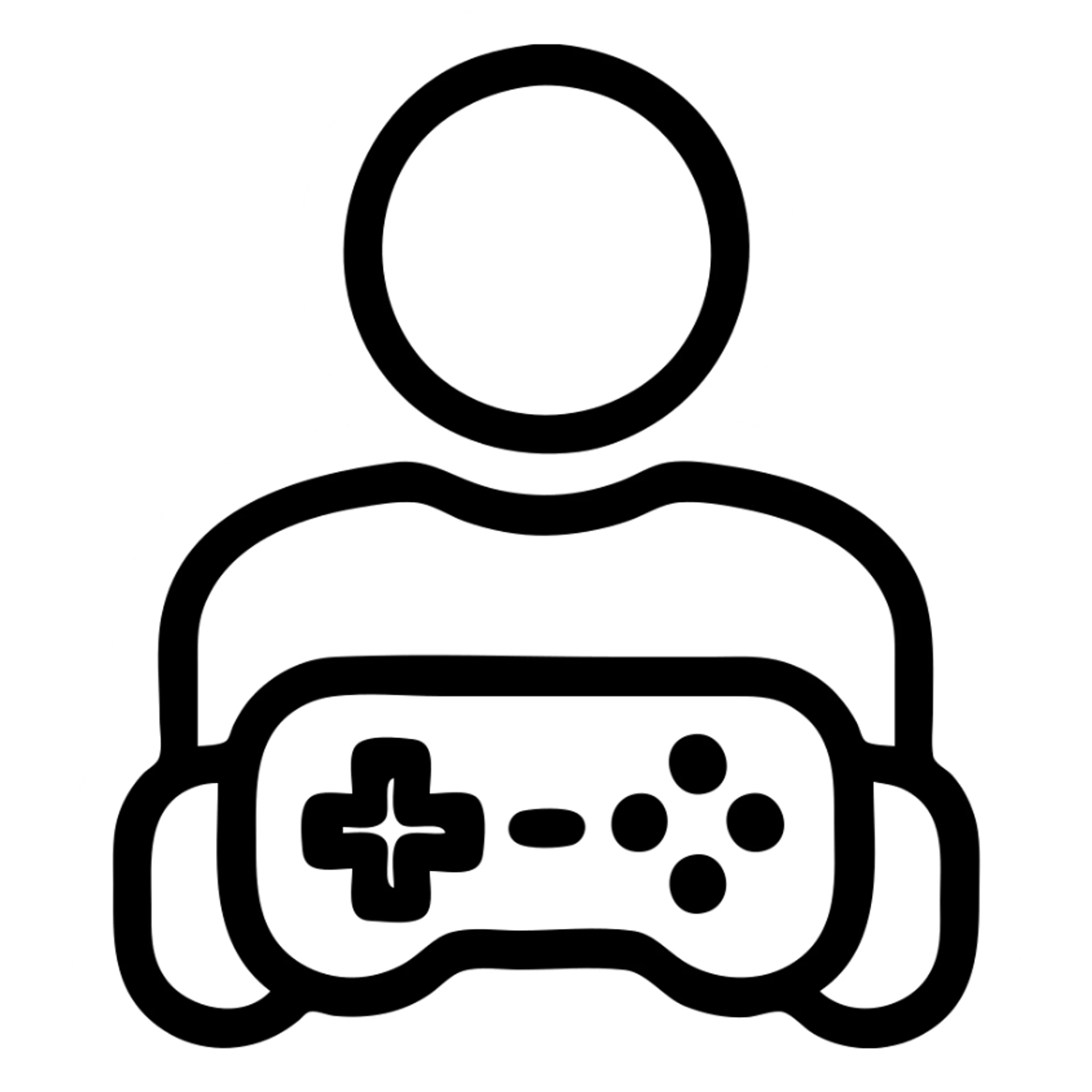 game player icon, simple and recognizable, minimal color, clean lines, suitable for app or interface sticker