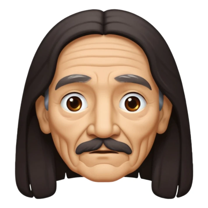 old mexican with long hair and wrinkles sticker