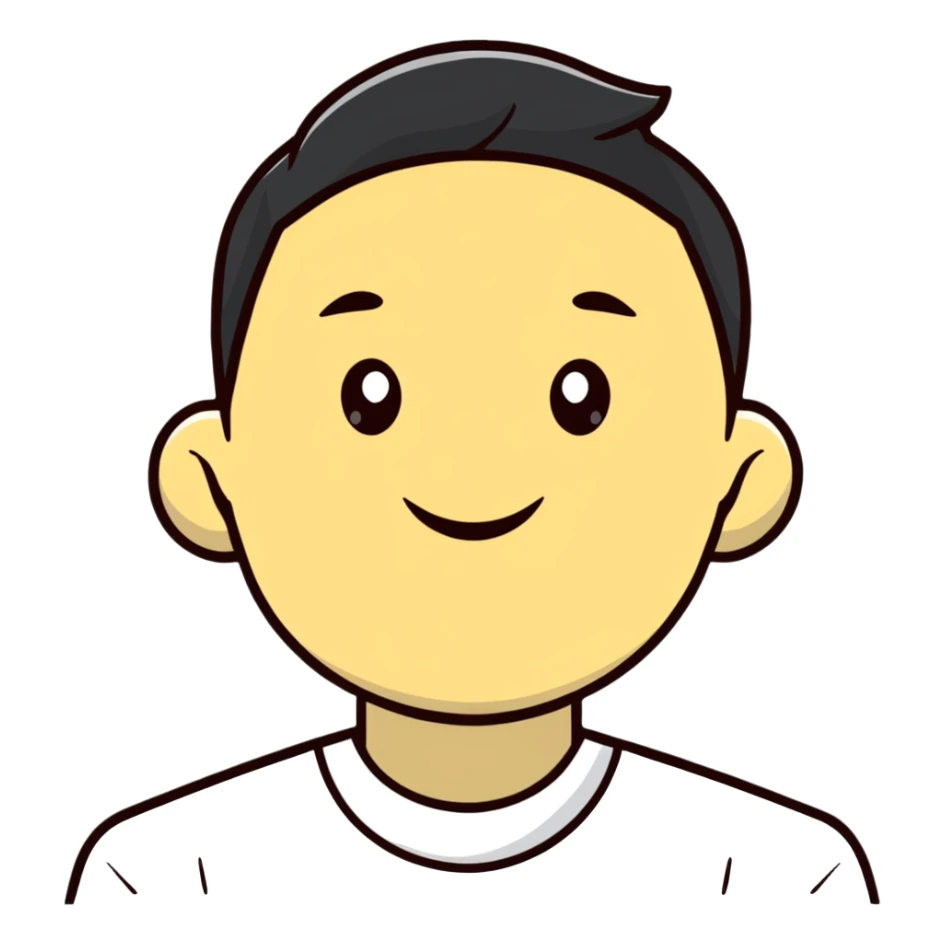 happy cartoon avatar of a person sticker