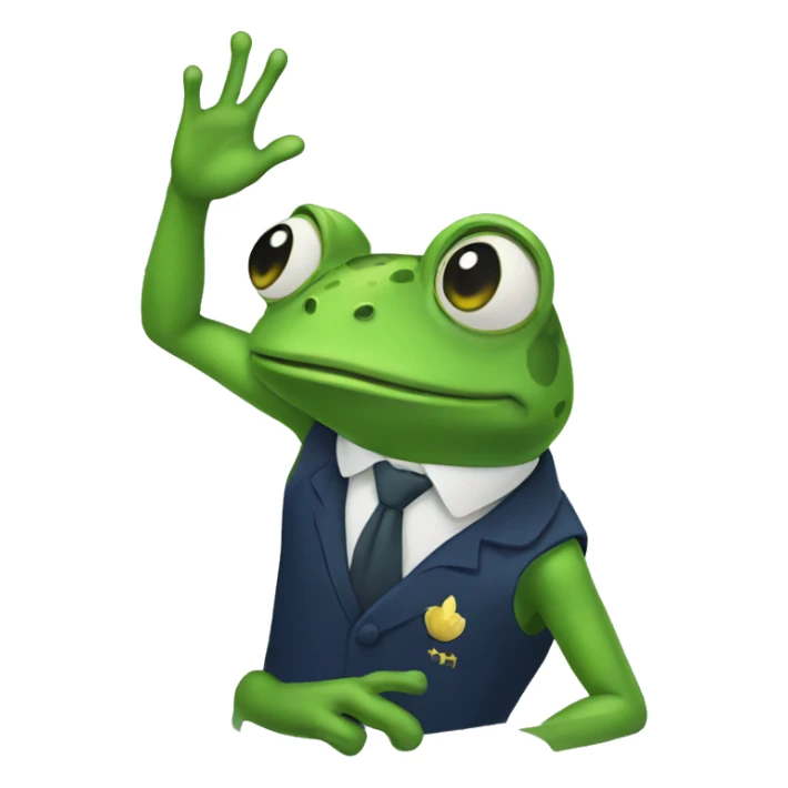 Discord frog salute sticker