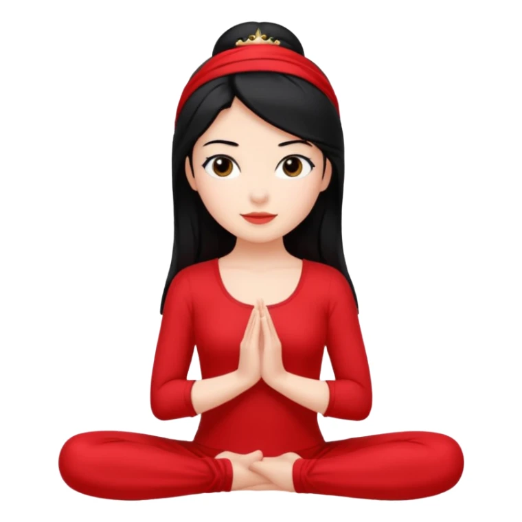 Black hair with red cloth pilates princess  sticker