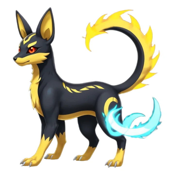 Umbreon-Anubis-Salandit-Zeraora-fusion, full body sticker