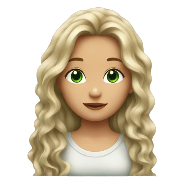 Girl with green eyes and long wavy hair sticker