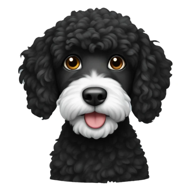 Bernadoodle black with white near mouth sitting sticker
