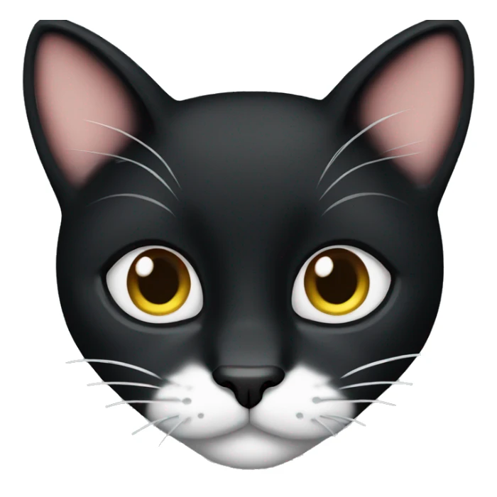 black cat with a white chin and white paws sticker