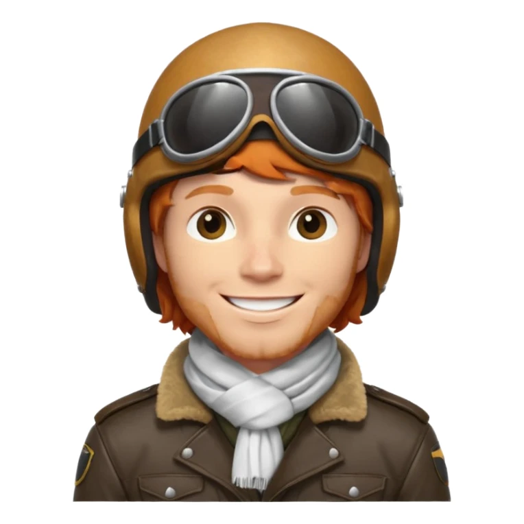 renard aviateur, casque en cuir, écharpe blanche, blouson aviateur sticker