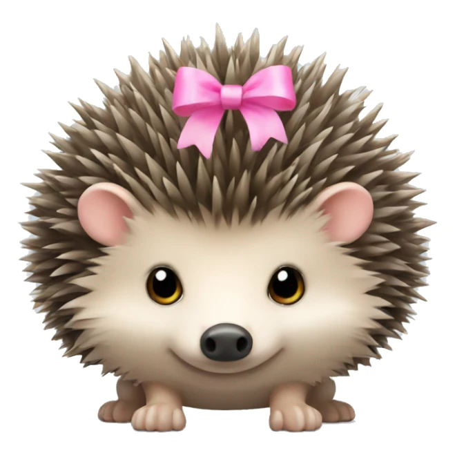 hedgehog with a pink bow sticker