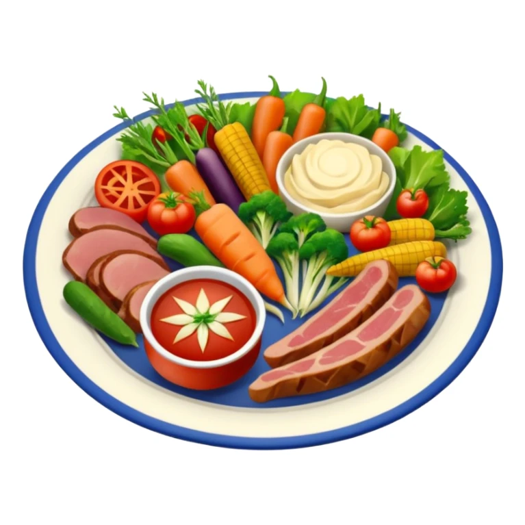 a plate of food sticker