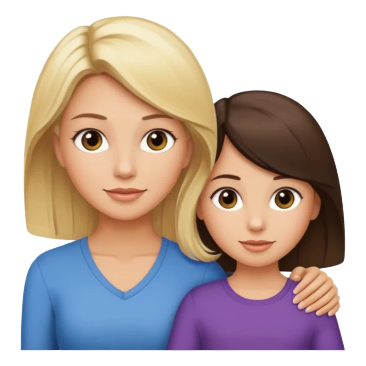 Beautiful Blonde mom with Beautiful tan brunette daughter sticker