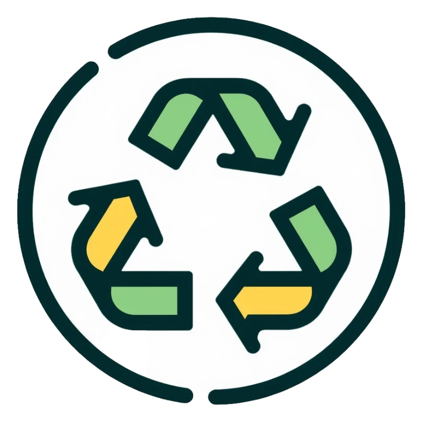 recycle symbol with arrows in a circle sticker
