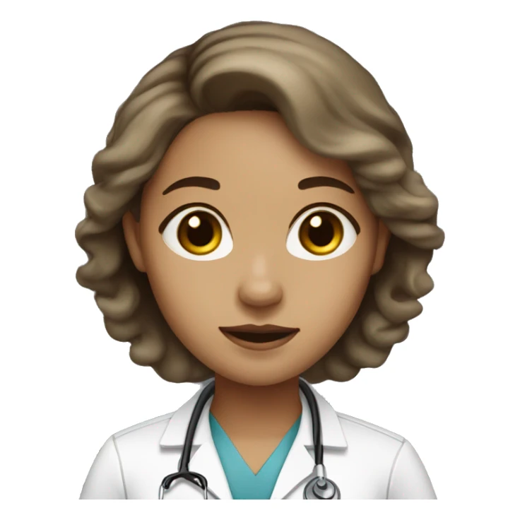 Cute female doctor light skin, brown hair sticker