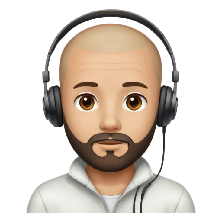 beard hair shaved boy with beard and with headphones sticker