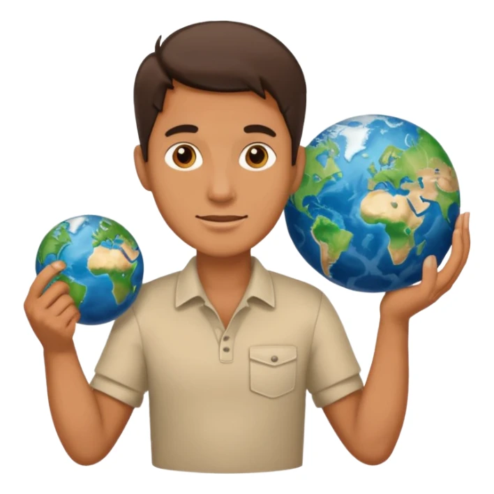 man holding a map of the earth @emoji sticker