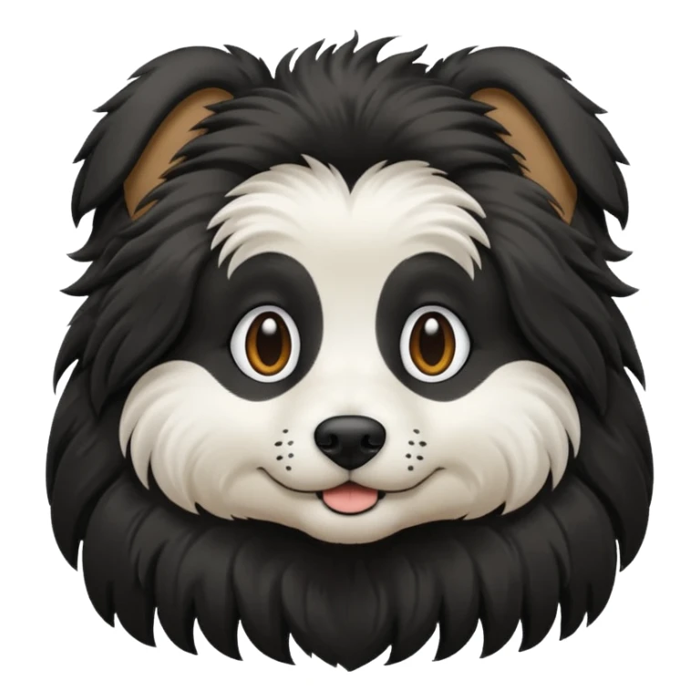 DOG BLACK AND WHITE WITH LONG HAIR sticker