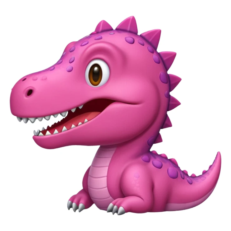 Crea un emoji de un dinosaurio de color rosa, que sea como este 🦖 sticker