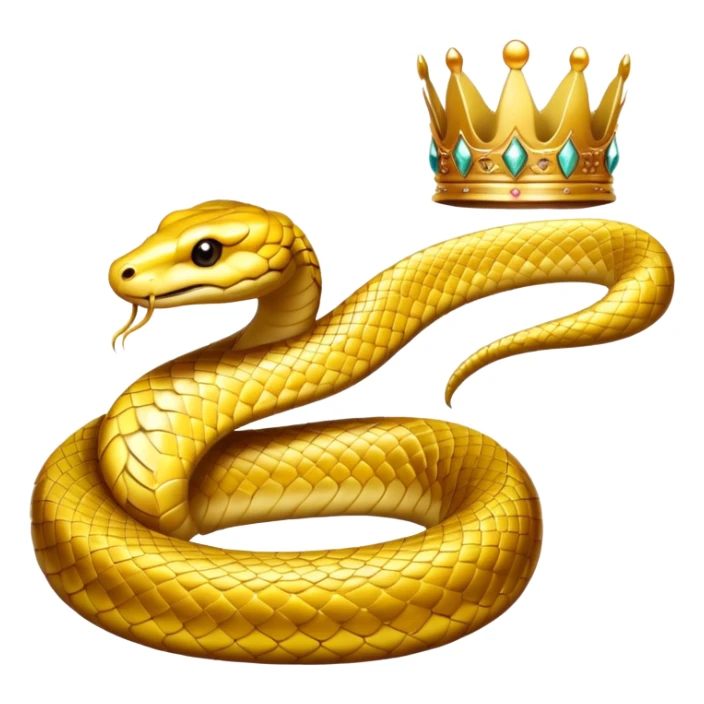 majestic golden snake wearing a crown sticker
