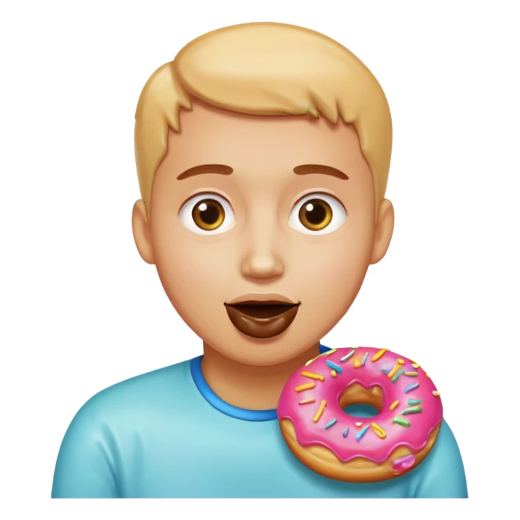 Face Savoring Food Emoji, Doughnut Emoji sticker