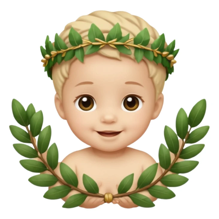 baby wearing laurel wreaths sticker