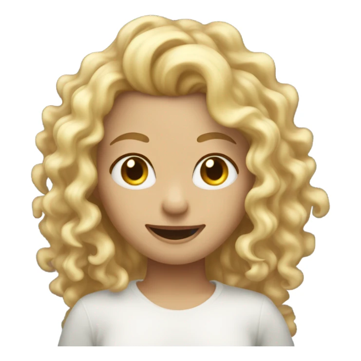 Misty long blonde curly hair winking sticker