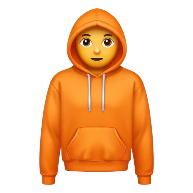 Orange hoodie no person sticker