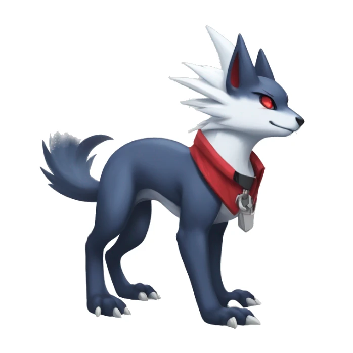 Cool Edgy Nargacuga-Absol-Zangoose-Sneasel-Quilava with a collar on, full body sticker